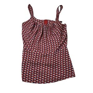 CAbi Top Women's Size 8 Style#778 Dream Day Peplum Tanktop sleeveless Y2K Zips‎